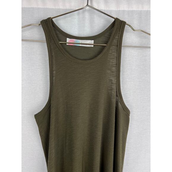 Free People Dress Olive Green Swing Tank Mini Summer Beachy Capsule Minimalist - Picture 4 of 8